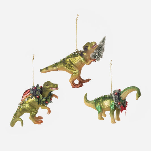 Dinosaur Ornament - Set of 3 Assorted