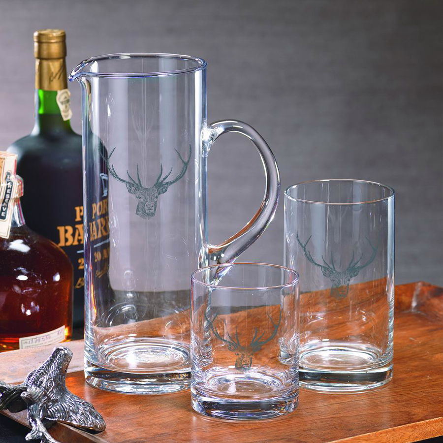 Stag Head Double Old Fashioned Glass, Set of 6 - Barware by Carlyle Avenue