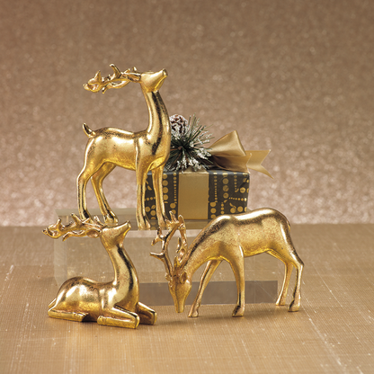 Assorted Decorative Gold Reindeer - Set of 6 - CARLYLE AVENUE