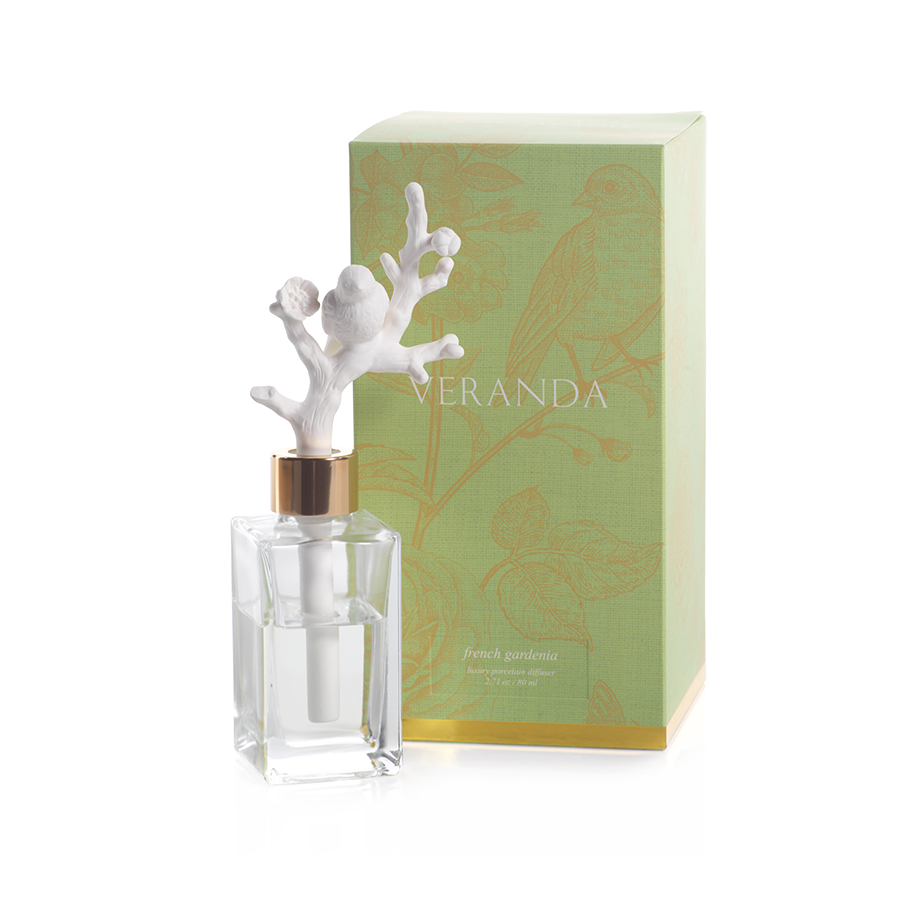 Veranda Porcelain Diffuser - French Gardenia - Diffusers by Carlyle Avenue