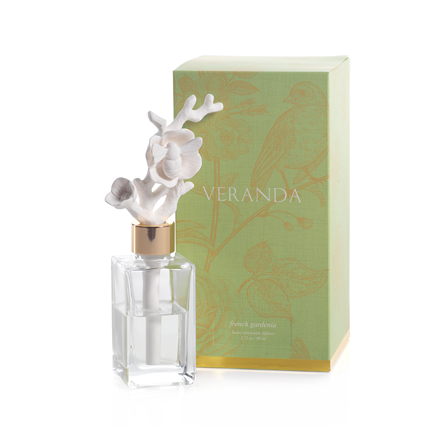 Veranda Porcelain Diffuser - French Gardenia - Diffusers by Carlyle Avenue