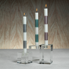 Square Crystal Glass Taper Holder - Taper Holder by Carlyle Avenue