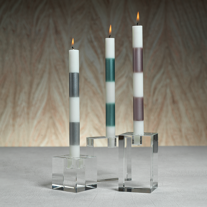 Square Crystal Glass Taper Holder