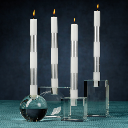 Square Crystal Glass Taper Holder