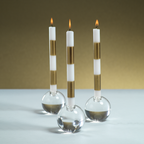 Round Crystal Glass Taper Holder - Candle Holders by Carlyle Avenue