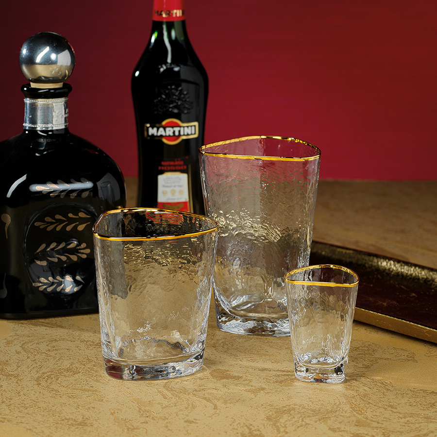 Aperitivo Triangular Glassware w/Gold Rim - Glassware by Carlyle Avenue