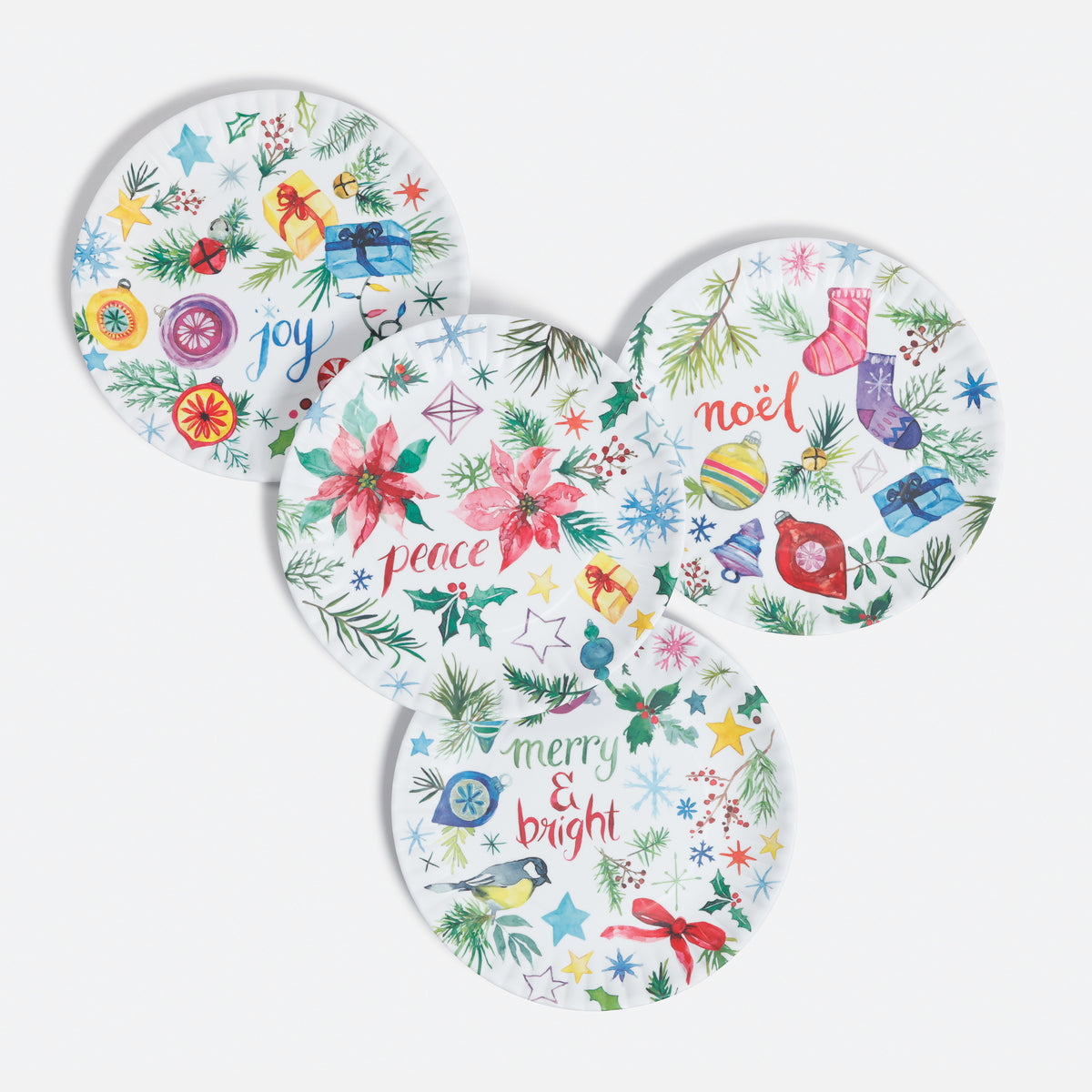Holiday Cheers "Paper" Plate, Set of 4