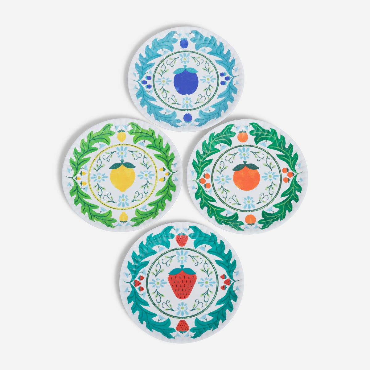 Fruit "Paper" Plates, Set of 4
