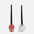 Iridescent Skull Taper Holders - Set of 2 Assorted