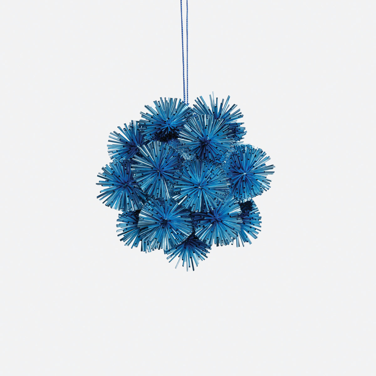 Festive Fiber Blend Pom Pom Ornament - Blue