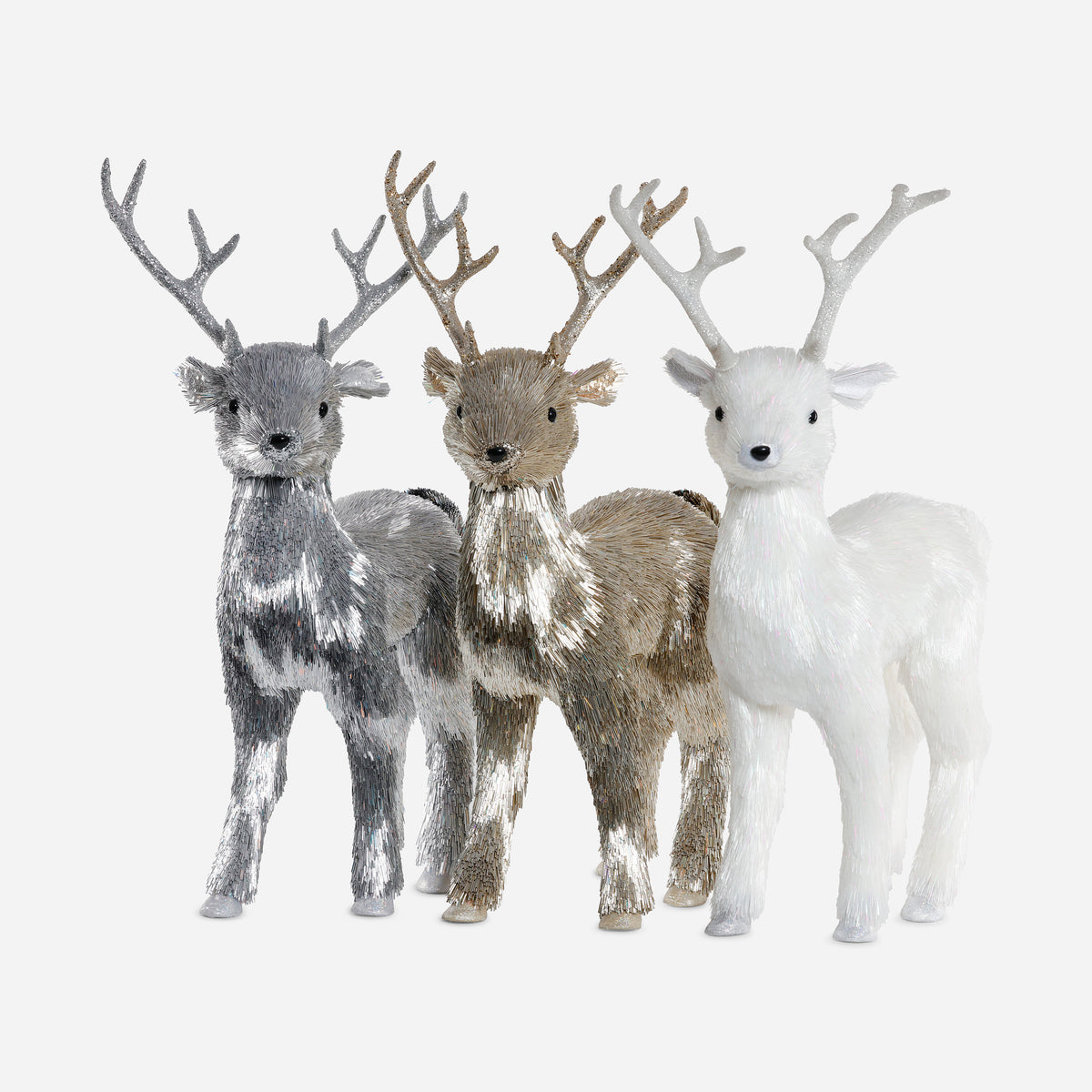 Festive Fiber Blend Standing Deer - Silver
