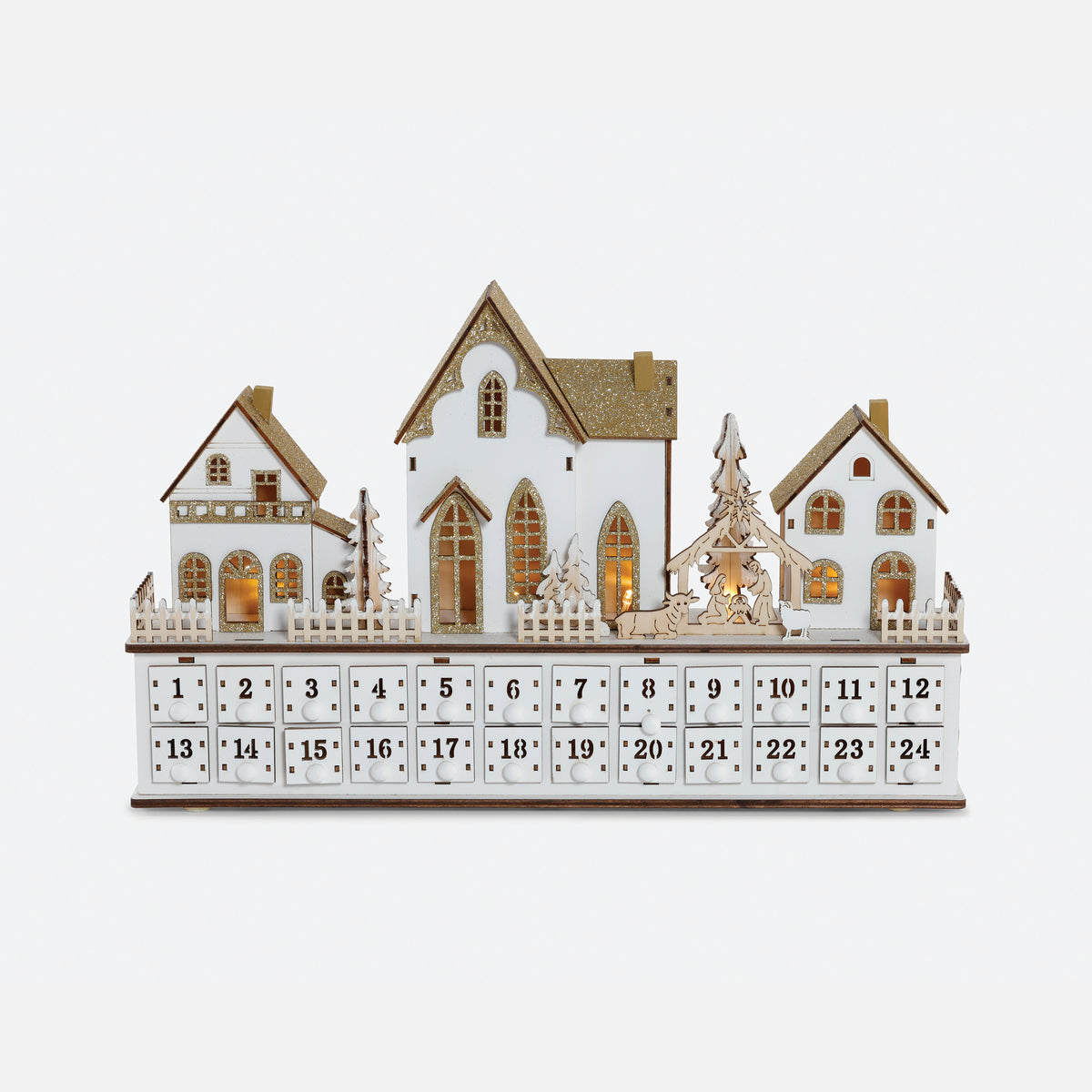 Village Wood Lighted Advent