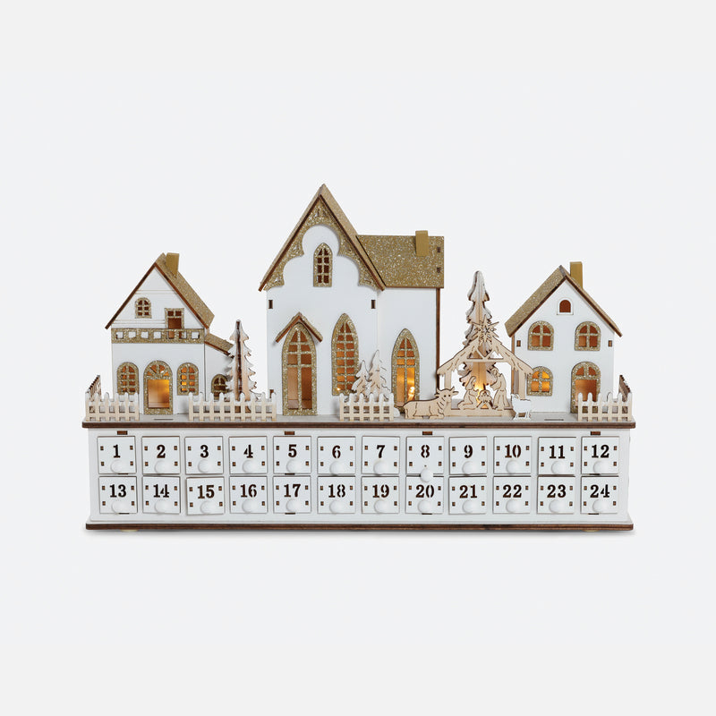 Village Wood Lighted Advent