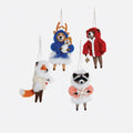 Winter Animal Wool Ornament, Set of 4 Assorted