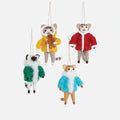 Winter Cat Ornament, Set of 4 Assorted