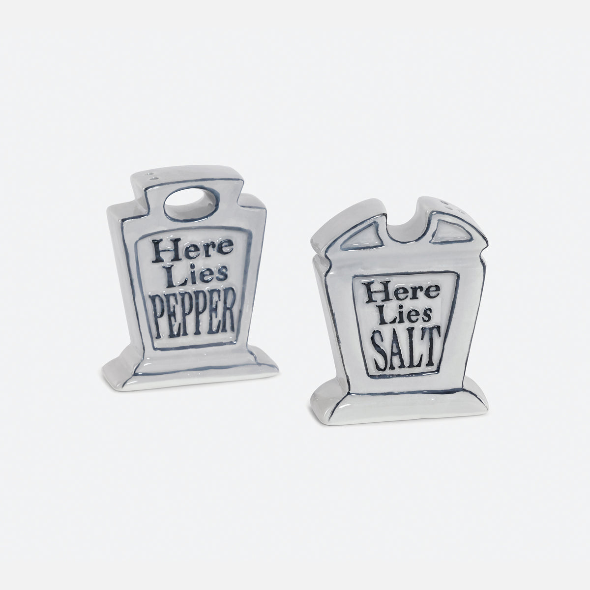 Tombstone Ceramic Salt & Pepper Shakers - Set of 2