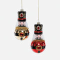 Nutcracker Ball Glass Ornament, Set of 2 Assorted