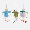 Skiing Polar Bear Ornament, Set of 3 Assorted