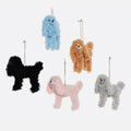 Fluffy Poodle Ornament, Set of 5 Assorted