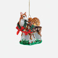Baby Deer with Mom Glass Ornament
