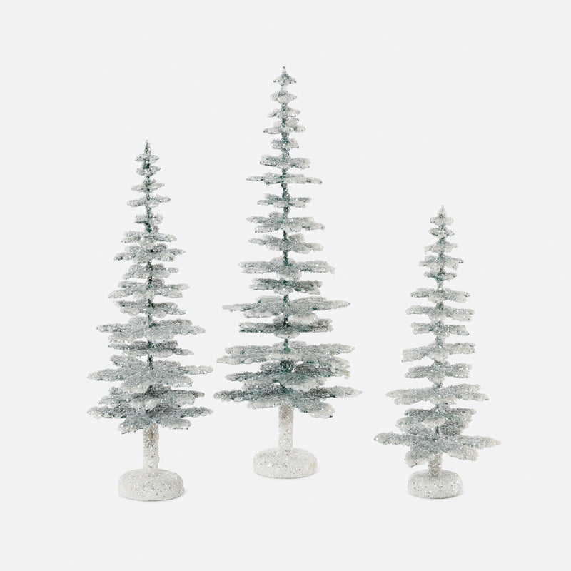 Glittered Layer PVC Tree, Set of 3