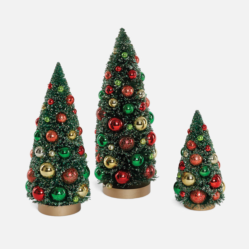 Sisal Tree with Colorful Balls, Set of 3 Assorted