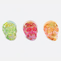 Lit Iridescent Glass Skulls - Set of 3 Assorted