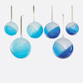 Ball Glass Ornament, Set of 6 Assorted - Blue