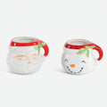 Santa and Snowman Ceramic Mug, Set of 2 Assorted