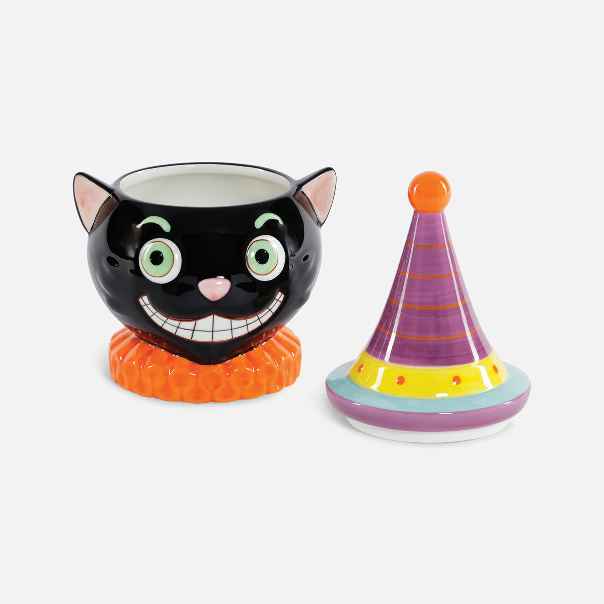 Cat with Party Hat Ceramic Cookie Jar