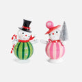 Jolly Striped Snowman, Set of 2 Assorted