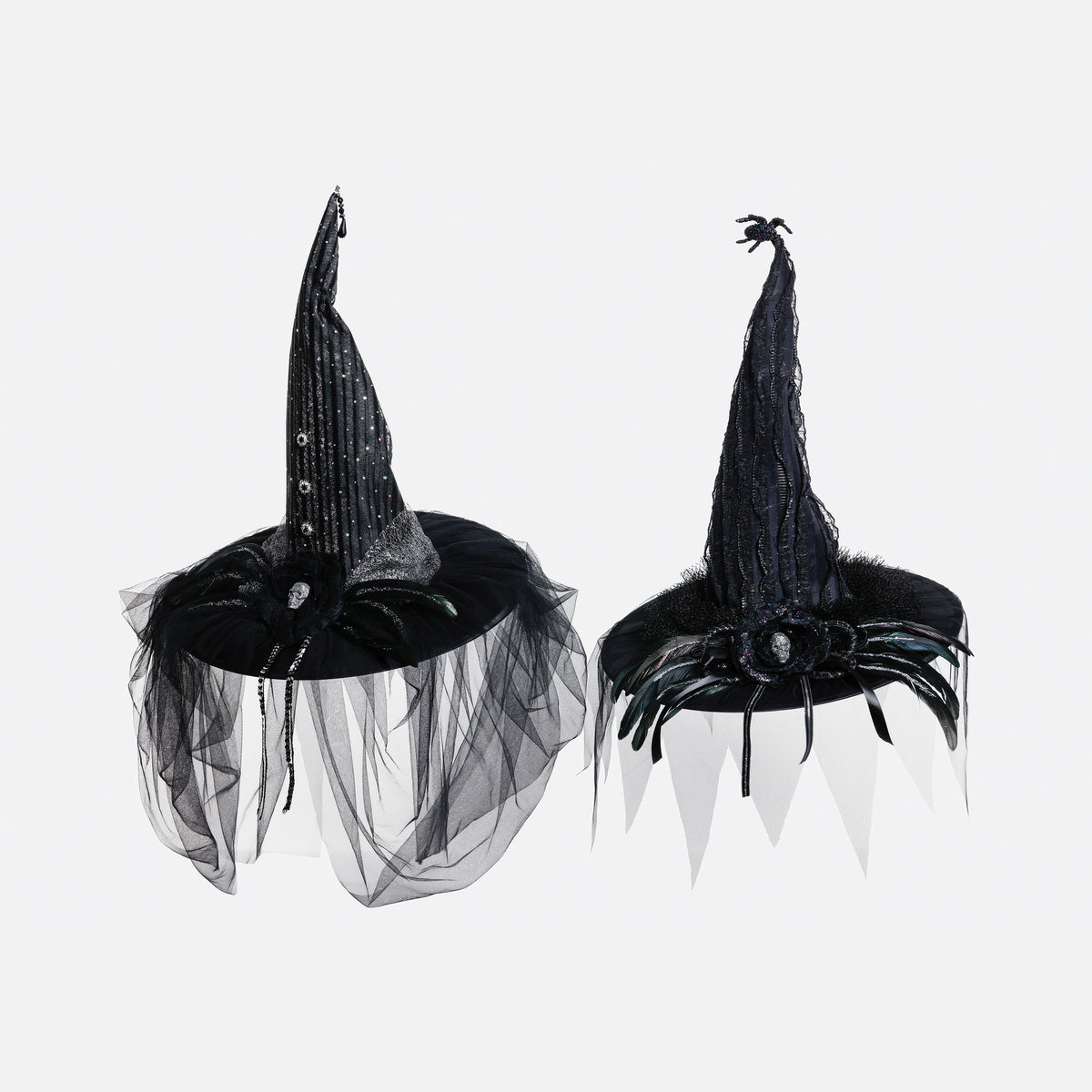 Fancy Fabric Witch Hats - Set of 2 Assorted