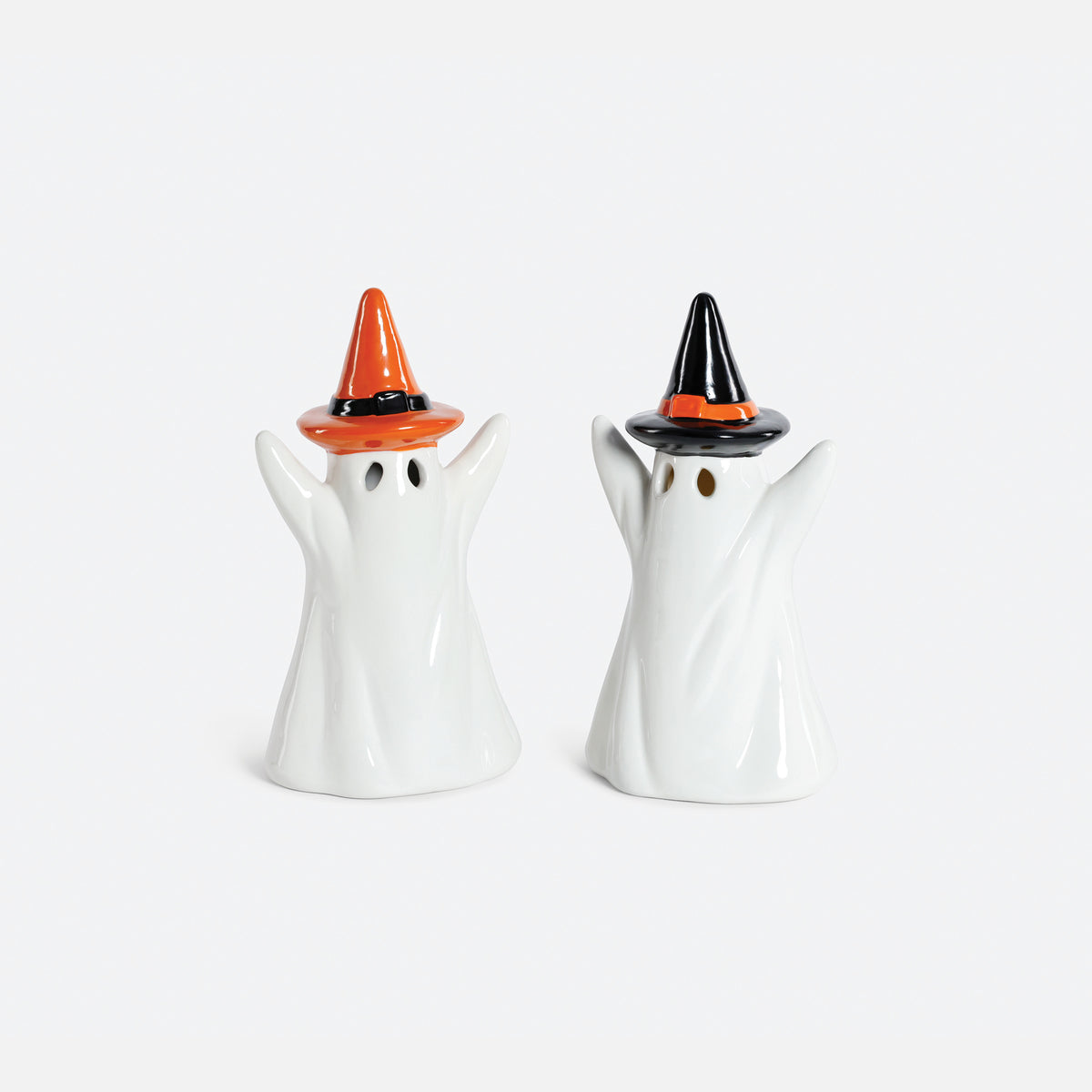 Lit Ceramic Ghosts - Set of 2 Assorted