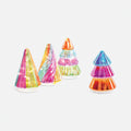 Lit Colorful Glitter Glass Tree, Set of 4 Assorted