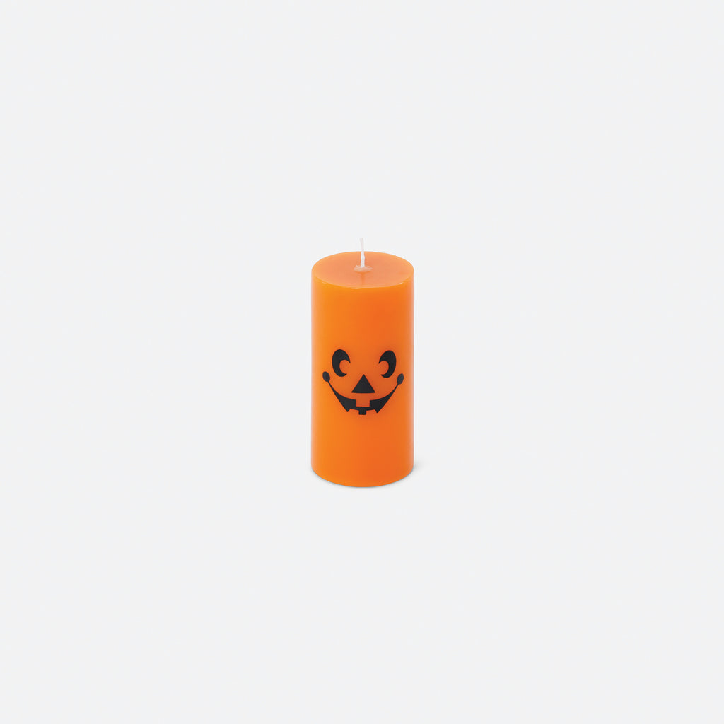 Pumpkin Face Pillar Candle