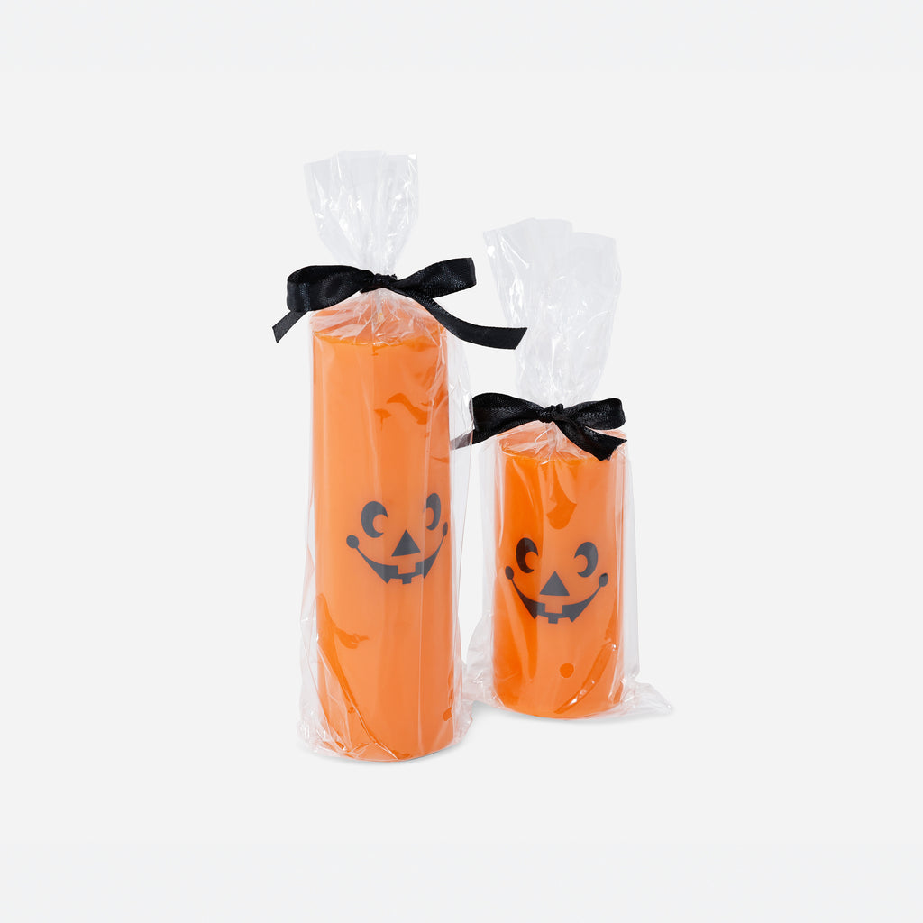 Pumpkin Face Pillar Candle