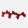 Festive Fabric Bow Headband, Set of 3 Assorted