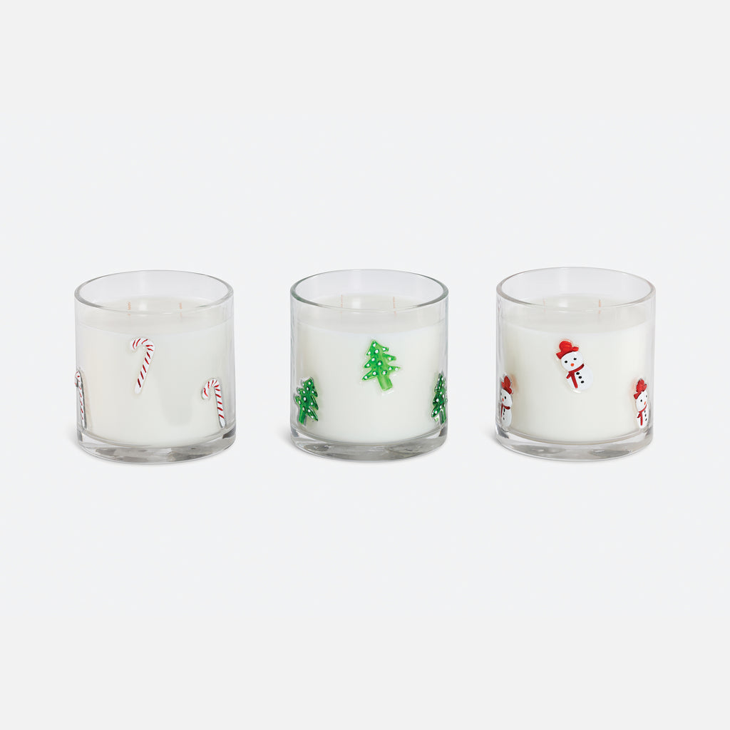 Christmas Scented Candle, Set of 3 Assorted