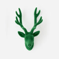 Flocked Deer Bust Wall Mount - Green