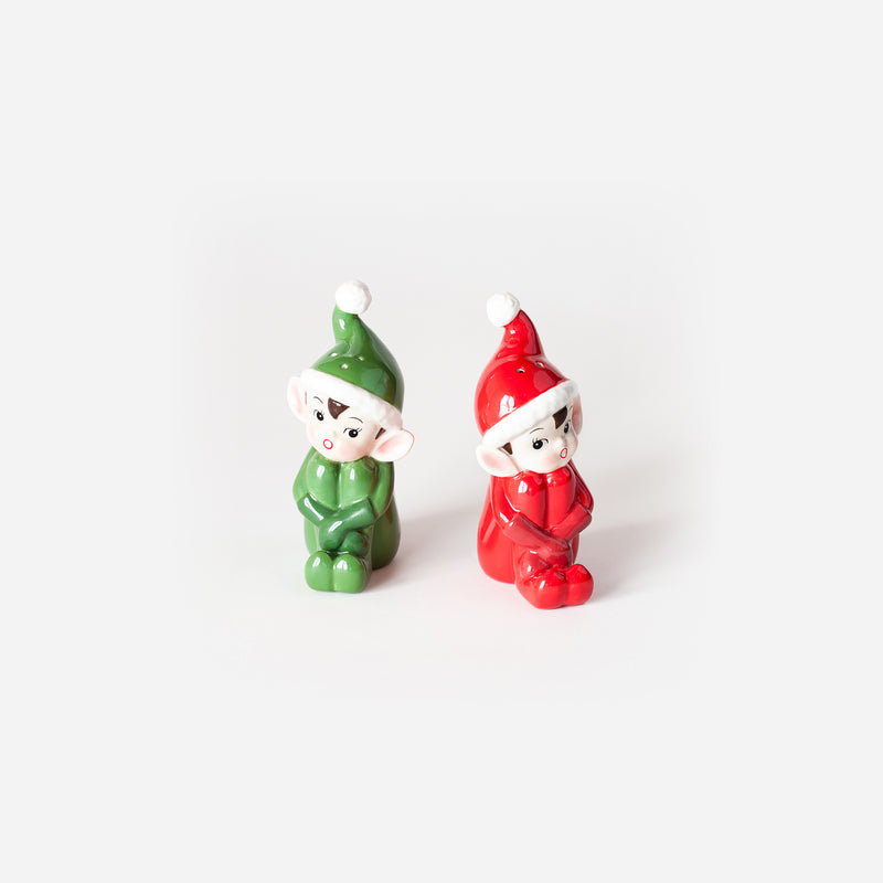 Elf Salt and Pepper Shakers with Gift Box
