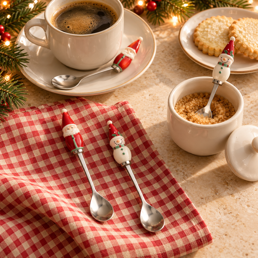 Santa and Snowman Spoon, Set of 4 Assorted