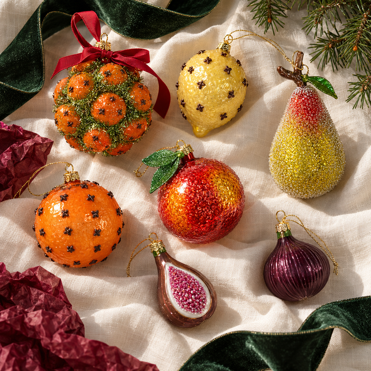 Beaded Pear Ornament