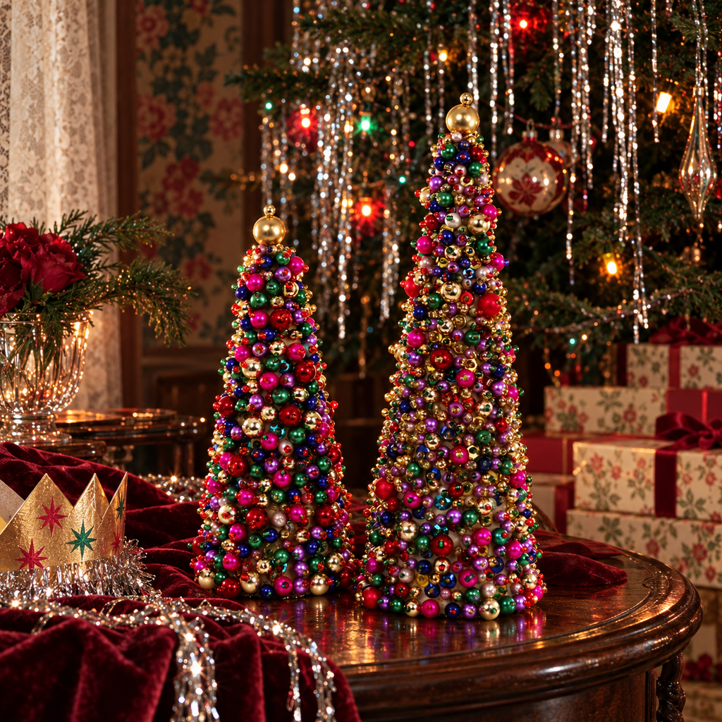 Beaded Tree Ornament, Set of 2