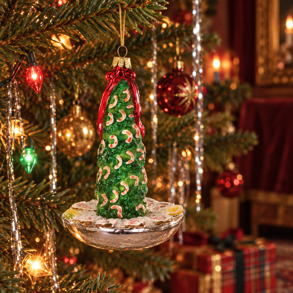 Retro Shrimp Cocktail Party Tree Ornament