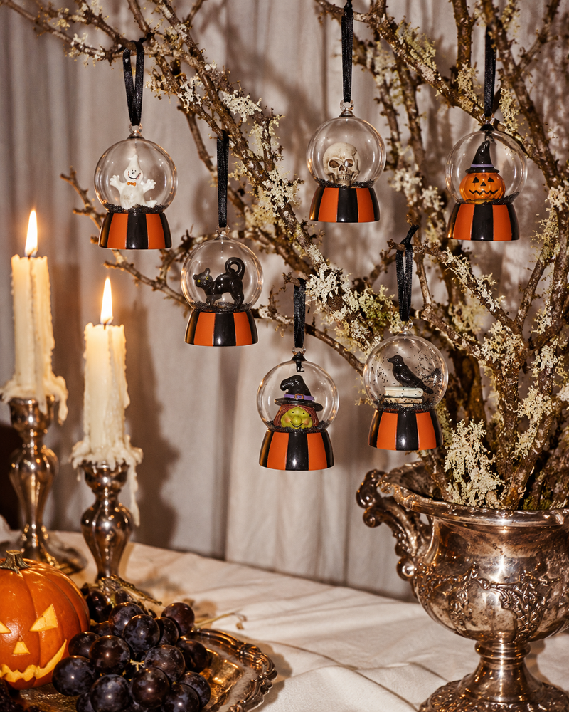 Halloween Mini Water Globe Ornament, Set of 6 Assorted