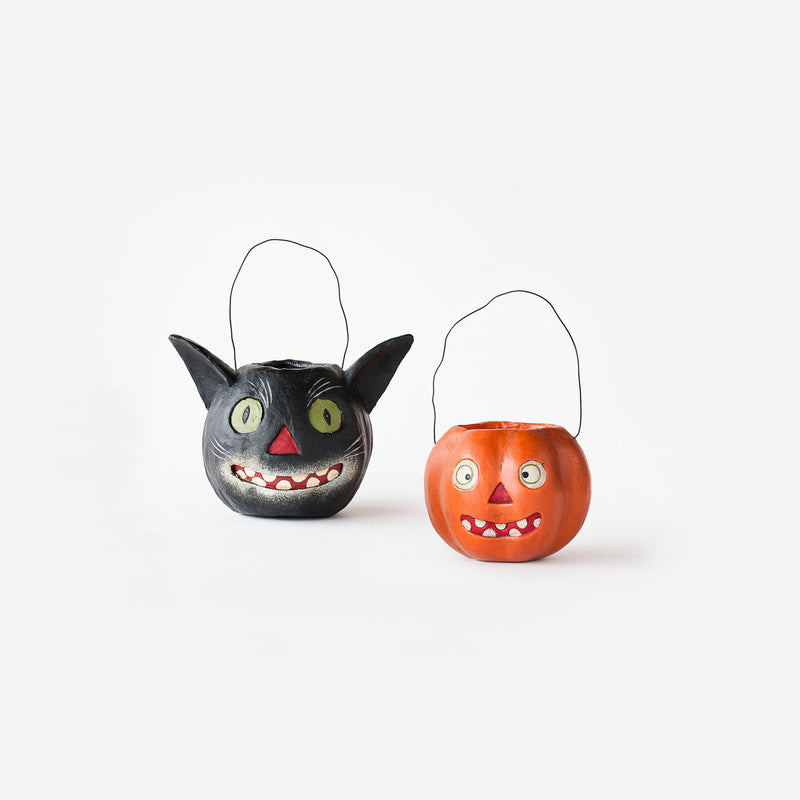 Cat & Pumpkin Halloween Basket, Set of 4 Assorted