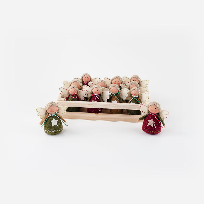 Angel Ornament with Displayer that Holds 12, Set of 6 Assorted