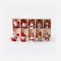 Santa Wizard Ornament with Wood Display Box, Set of 5 Assorted