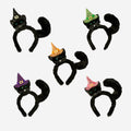 Cat with Witch Hat Headband, Set of 5 Assorted