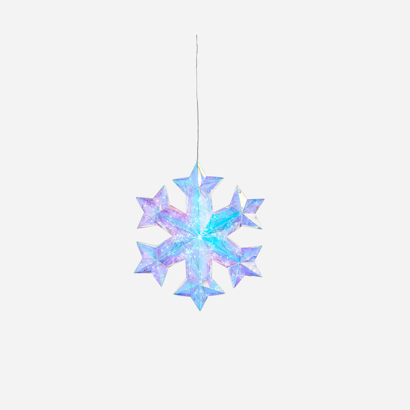 Iridescent Lit Snowflake with Adapter, Small